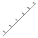 Haste Cerca Eletrica Ferro 90cm 10,5mm 6 Isoladores Centro Haste