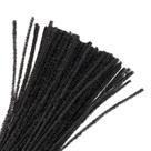 Haste de Chenille Preto Glitter 30cm - 100 unidades