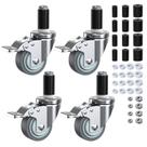 Haste expansível Caster Wheels HOLKIE de 3 polegadas com fechadura, conjunto de 4
