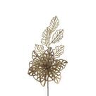 Haste Flor De Natal Decor Dourado 30Cm