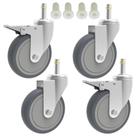 Haste giratória Caster RILIDRI de 10 cm com roda de borracha para Rubbermaid