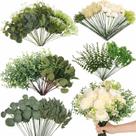 Hastes de Eucalipto Artificial 120 Peças Dexpinzo Flores Mistas Hastes de Eucalipto Artificial 120 Peças Dexpinzo Flores Mistas