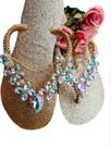Havaianas De Luxo Slim Com Glitter Dourado E Pedraria Crystal Flor Havaianas De Luxo Slim Com Glitter Dourado E Pedraria Crystal Flor