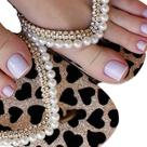 Havaianas Flat Com Glitter Coração E Pérolas