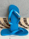Havaianas top turquesa+ pingente placa branca