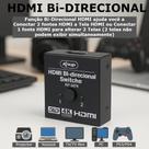 HDMI Chaveador Switch 4K 3D Bidirecional UltraHD 1x2 Compatível Transmissão Rede PC