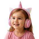 Headphone Bluetooth Rosa Unicórnio Infantil com Cabo e Microfone Headphone Bluetooth Rosa Unicórnio Infantil com Cabo e Microfone