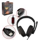 Headphone USB Stereo Super BASS com Microfone Vermelho Q7 Shinka
