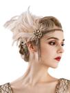 Headpiece SWEETV 1920s Flapper Headpiece para mulheres em champanhe