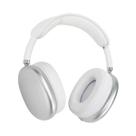 Headset Bluetooth prata áudio estéreo com entrada auxiliar