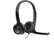 Headset Com Fio USB Logitech H390 Com Almofadas Controles de Áudio Integrado e Microfone com Redução de Ruído