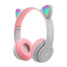 Headset Fone De Ouvido Gatinho Bluetooth Led Infantil P2 Usb Sem Fio