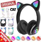 Headset Fone de Ouvido Sem Fio Cat Bluetooth Luz Rgb Orelha de Gatinho Headphone Wireless Infantil Entrada Cartão Sd Mp3