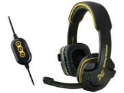 Headset Gamer 7.1 USB Bright 0354 Fone de Ouvido com Microfone Preto com Amarelo