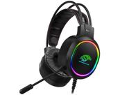 Headset Gamer 7.1 Virtual Surround Kmex Preto USB 2.0 RGB