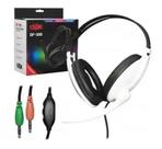 Headset Gamer com Microfone 2 P2 DF-300 Branco DEX