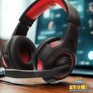 Headset gamer com microfone de lapela compatível com pc e games fone gamer ergonômico