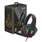 Headset Gamer cor preta Night Seek Clanm Led Rainbow Preto Microfone 50Hz~10KHz Headband Ajustável