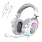 Headset Gamer Fifine Ampligame H6X, RGB, 7.1 Surround, 50mm, USB, PC, Móvel e Console, branco - H6XW
