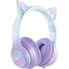 Headset Gamer Onikuma B90 RGB Bluetooth com Orelhas de Gato - Roxo