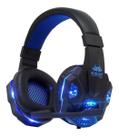 Headset Gamer Over-ear Knup KP-397 Preto/Azul LED Microfone Flexível
