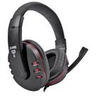 Headset Gamer Stereo Microfone Omnidirecional Fone Clanm CL-HJ827 Cabo 1.8m Preto c/ Vermelho
