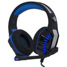 Headset Gamer Surround LED com Microfone Retrátil Cabo P3 + Adaptador p/ P2 - AZUL KP- 491