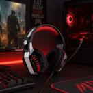 Headset Gamer Surround LED com Microfone Retrátil Cabo P3 + Adaptador p/ P2 - Vermelho KP- 491