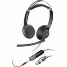 Headset HP POLY Blackwire 5220 Stereo USB A Com Adp Para USB C 8X231AA HP INC