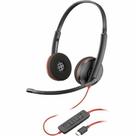 Headset HP Poly Blackwire C3220 com fio, estéreo, USB-C