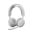 Headset Sem Fio Logitech Zone Wireless 2 ES com Microfone Flip-to-mute, Cancelamento de ruído, Conexão Bluetooth, Branco - 981-001596