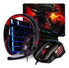 Headset Teclado Mouse Completo Periféricos Gamer Led Headset com Microfone