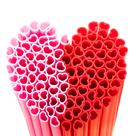 Heart Straws Prurex 100 unidades embaladas individualmente em vermelho e rosa