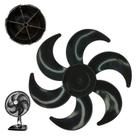 Hélice De Ventilador Para Modelo Mondial Preto 40cm 6 Pás Plástico Reforçado Resistente Ventilação