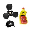 Hélice Mercury 25Hp 30Hp 2T 9.9 x13 + 1 Litro Menzoil + Boné Hélice Mercury 25Hp 30Hp 2T 9.9 x13 + 1 Litro Menzoil + Boné