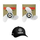 Hélice Para Motor de Popa Yamaha 15hp 9.1 4 x 10.1 2 Kit Com 2 Boné Grátis