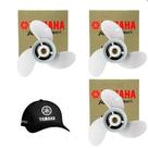 Hélice Para Motor de Popa Yamaha 15hp 9.1 4 x 10.1 2 Kit Com 3 Boné Grátis
