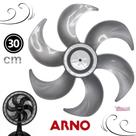 Hélice Para Ventilador Arno 30cm 6 Pás Prata Turbo Silencio Force VF30 TS30 SF30