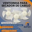 Hélice Ventoinha Turbina para Secador de Cabelo Britania Philco Arno Gama Mondial ( Kit C/3 PEÇAS )