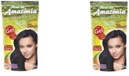 Hene Em Gel Amazonia 12x180gr Divina Dama Preto Forte (Preto Azulado) Pouch Queratina kit incolor Hene Em Gel Amazonia 12x180gr Divina Dama Preto Forte (Preto Azulado) Pouch Queratina kit incolor
