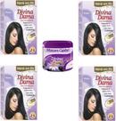 Hene em Po Divina Dama 04x50gr (Incolor, Chocolate, Preto, Azulado, Castanho)+Mascara 500gr Incolor