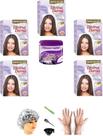 Hene em Po Divina Dama 05x50gr Jaborandi (Incolor, Chocolate, Preto, Azulado, Castanho) kit 501