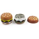 Herb Grinder Mini Hamburger 60mm em liga de zinco de 4 camadas