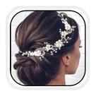 HEREAD Flower Bride Wedding Hair Vine Pearl Bridal Headband Strass Hair Breath Accessories para mulheres e meninas (prata A)