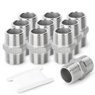 Hex Nipple TAISHER 304 de aço inoxidável 3/8 polegadas macho x 3/8 polegadas macho