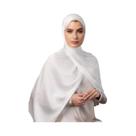 Hijab De Seda Crepe Longo E Elegante Para Mulheres Muçulmanas, Lenço Islâmico