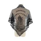 Hijab Elegante De Poliéster Sólido Com Renda, Lenço Triangular Madonna, Xale Islâmico Para Mulheres,