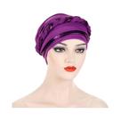 Hijab Muçulmano Color Block Com Trança, Lenço De Cabeça Macio E Elástico, Turbante Feminino Da Moda