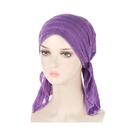 Hijab Multicolorido Para Mulheres Com Franjas, Lenço De Cabeça Respirável E Plissado, Turbante