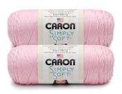 Hilo Caron Simply Soft Solids 170 g (Paquete de 2) Rosa Suave